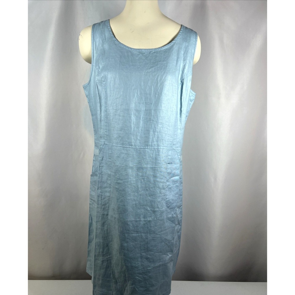 NWT Thalassa Women's French Blue Linen Shift Beach Resort Cruise Dress Size 10